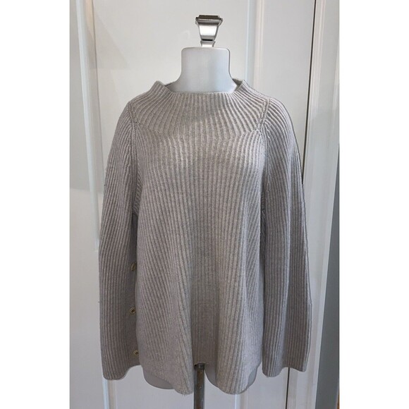 VINCE. Oatmeal Mock Neck Long Sleeve Pullover Cashmere Wool Sweater -Size S‎ - Picture 1 of 14